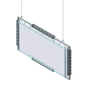 Hanging billboard. 3d Vector illustration.3d isometric style. 库存插图
