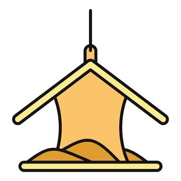 Hanging bird feeder with seeds icon design Stock Illustration