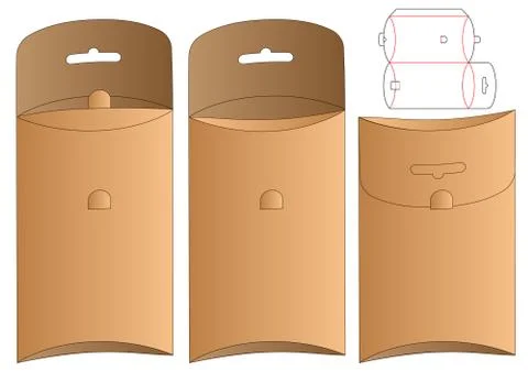Hanging Box packaging die cut template design. 3d mock-up Stock Illustration