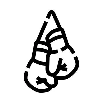 Hanging boxing gloves icon representing fighting sport Stock Illustration