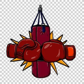 Hanging Boxing Gloves Stock Illustration