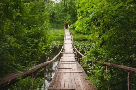 Hanging bridge Stock Photos