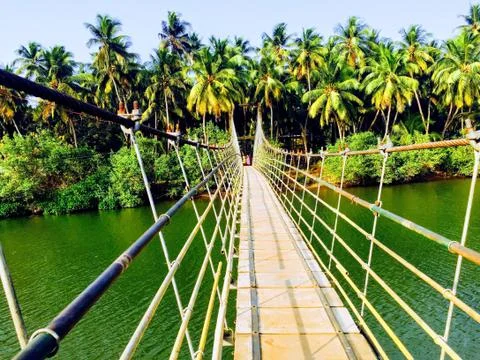 Hanging bridge Stock Photos