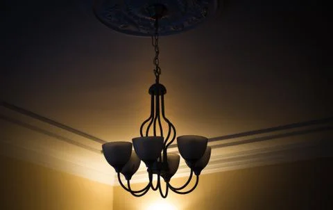 Hanging Bulb or lamp on the ceiling Stock Photos