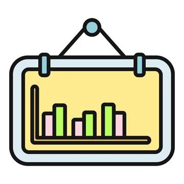 Hanging business graph board presenting data analysis report Stock-Illustration