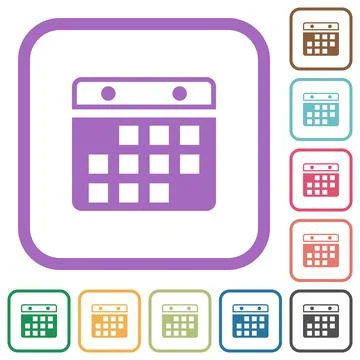 Hanging calendar alternate version simple icons Stock Illustration