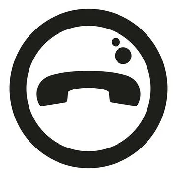 Hanging up call icon creating sad face Stock Illustration