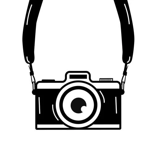 Hanging Camera with strap vector Stock Illustration
