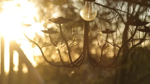 Hanging candlestick in Abstract light blurred and out of focus. Stock Footage 202089488