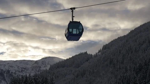 Hanging carriage of cableway Video stock 71415325