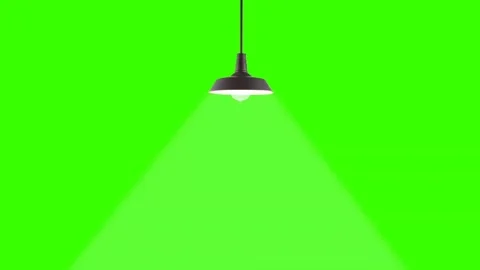 Hanging Ceiling Lamp Spot Light Beam Animation Green Screen Chroma Key Video stock 341587352