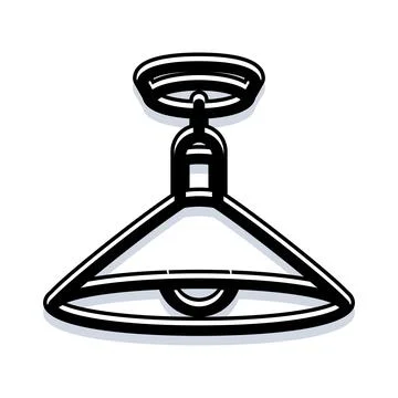 Hanging ceiling light fixture illuminating modern interior decor Stock Illustration