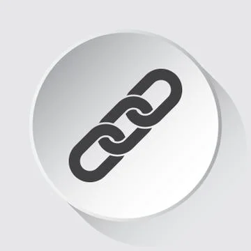 Hanging chain - simple gray icon on white button Stock Illustration