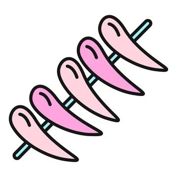 Hanging chili peppers drying process icon design Illustrazione stock