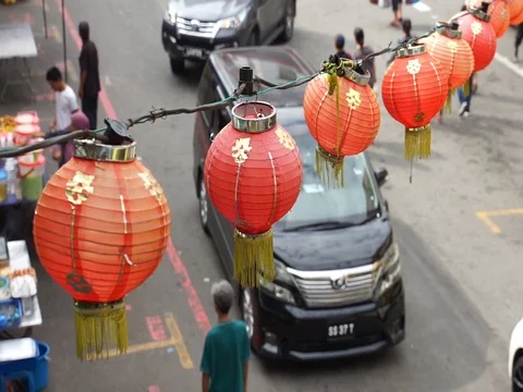 Hanging Chinese lantern Video stock 103892806