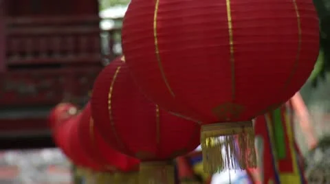 Hanging Chinese Lanterns Stock Footage 22322882