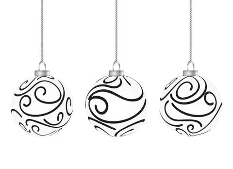 Hanging christmas balls Stock Illustration