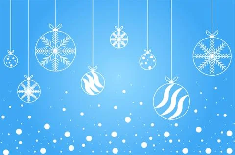 Hanging Christmas balls with a snowflake. Vector illustration. Merry Christmas Stock-Illustration