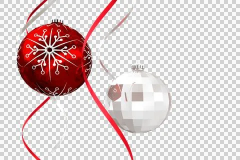 Hanging christmas bauble decorations Stock Illustration