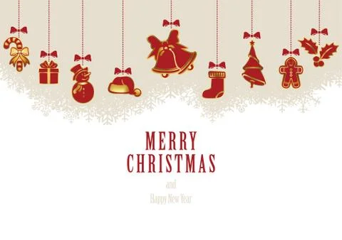 Hanging Christmas Elements Stock Illustration