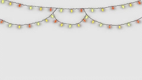 Hanging Christmas Lights Border Animation Stock Footage 319670830