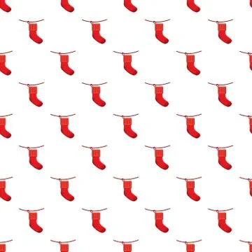 Hanging christmas sock pattern Stock Illustration