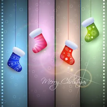 Hanging christmas socks Stock Illustration