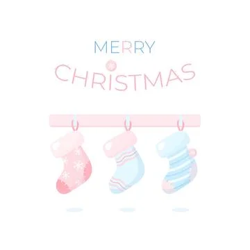 Hanging christmas stocking Stock Illustration