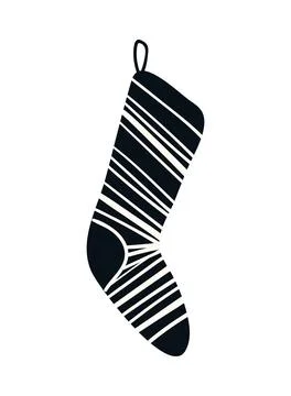 Hanging Christmas stocking isolated Stock Illustration