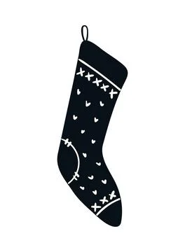 Hanging Christmas stocking isolated Stock Illustration