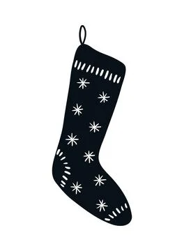 Hanging Christmas stocking isolated Stock Illustration