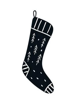 Hanging Christmas stocking isolated Stock Illustration