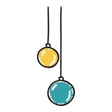 Hanging Christmas tree ball decoration. Stock Illustration