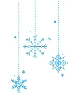 Hanging Christmas vector snowflakes creating festive winter atmosphere Stock Illustration