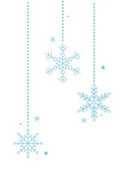 Hanging Christmas vector snowflakes creating festive winter atmosphere Stock Illustration