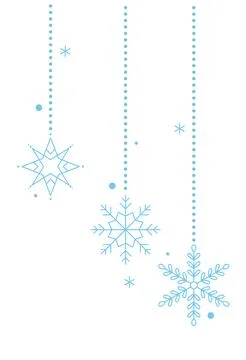 Hanging Christmas vector snowflakes creating festive winter atmosphere Stock Illustration