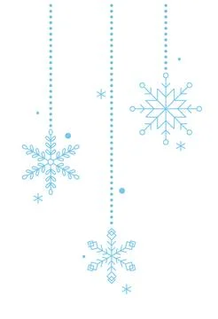 Hanging Christmas vector snowflakes creating festive winter atmosphere Stock Illustration