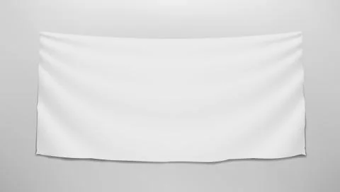 Hanging Clear White Flag On Wall Template イラスト素材