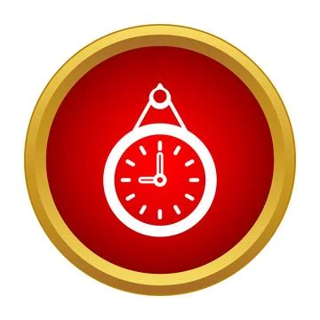 Hanging clock symbol displaying accurate deadline time concept Stock Illustration