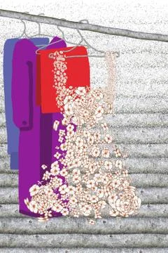 Hanging Clothes Ilustração Stock