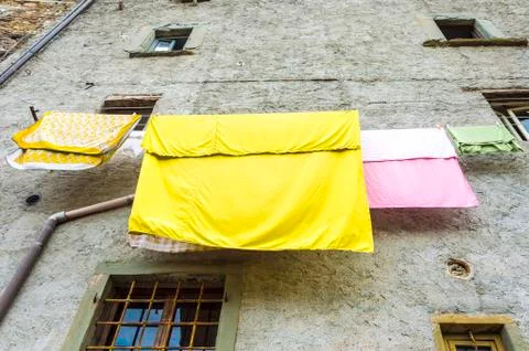 Hanging clothes Stock Photos