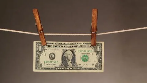 Hanging from the clothesline front Stock Photos