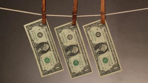 Hanging from the clothesline Stock Photos