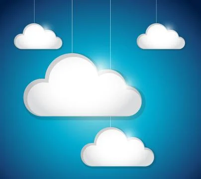Hanging clouds illustration design Illustrazione stock