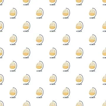 Hanging cocoon chair pattern on white background Stock Illustration