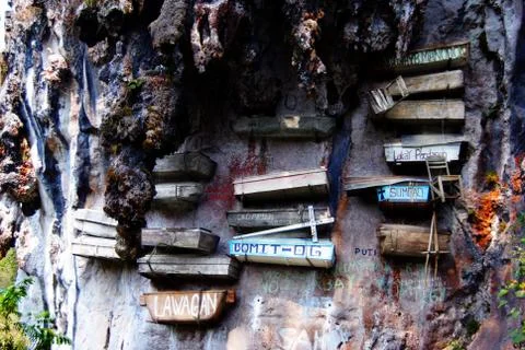 Hanging  coffins Stock Photos