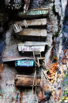 Hanging coffins Stock Photos