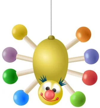 Hanging colored spider toy Stock Illustration
