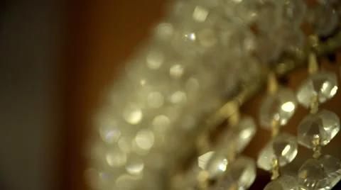 Hanging crystals close up long pan Видео 45920054