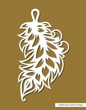 Hanging decoration - feather pendant.  Stock Illustration